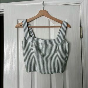 Abercrombie & Fitch Gray Striped Crop Top